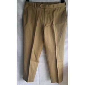 nwt perry Ellis portfolio mens flat front dress pants antelope tan 36 29 no iron